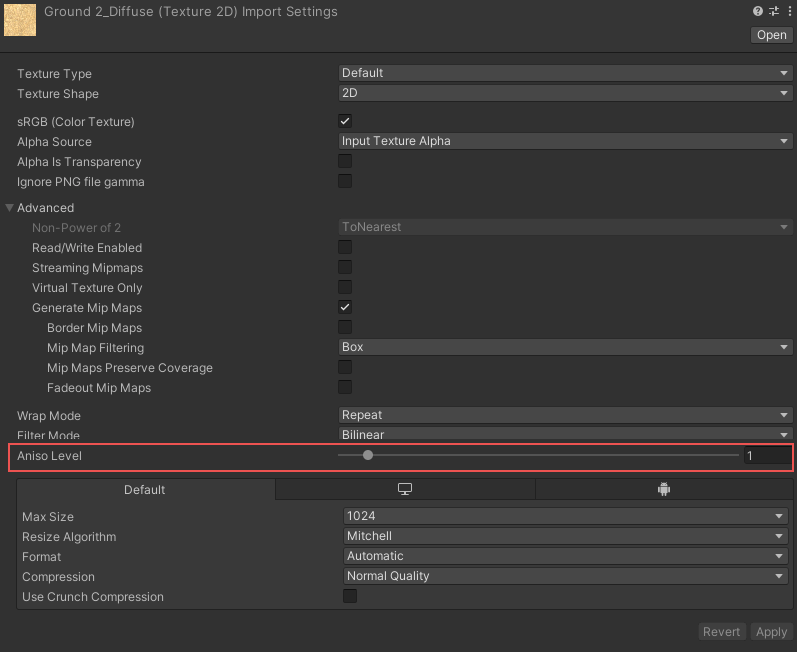 Anisotropic textures settings in Quality Settings - Unity Forum